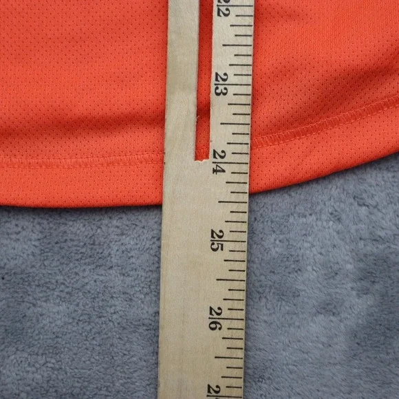 Adidas Shirt Womens M Orange Short Sleeve Crew Neck Logo Pullover Running Top - Picture 6 of 16